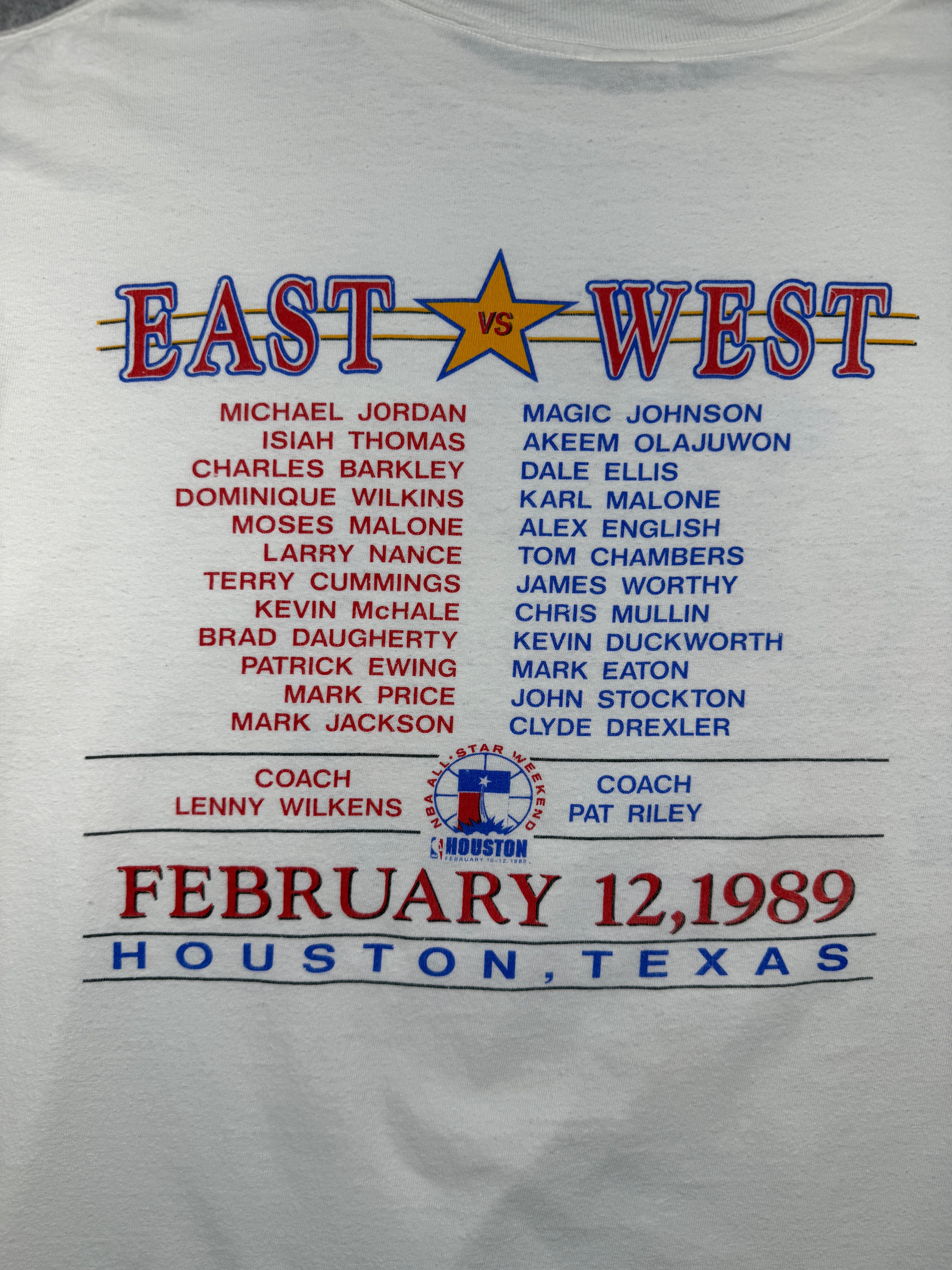 Vintage 1989 NBA All Stars East vs West Tee White