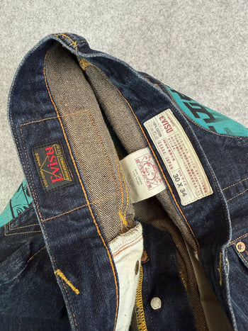Evisu Lot 2000 No. 3 Daicock Blue Denim Pants
