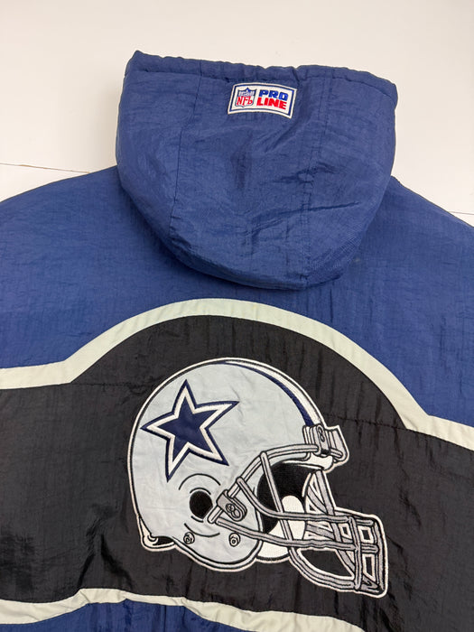 Vintage Dallas Cowboys Logo Athletic Hooded Jacket Navy | Vitnage Clothing Store Canada