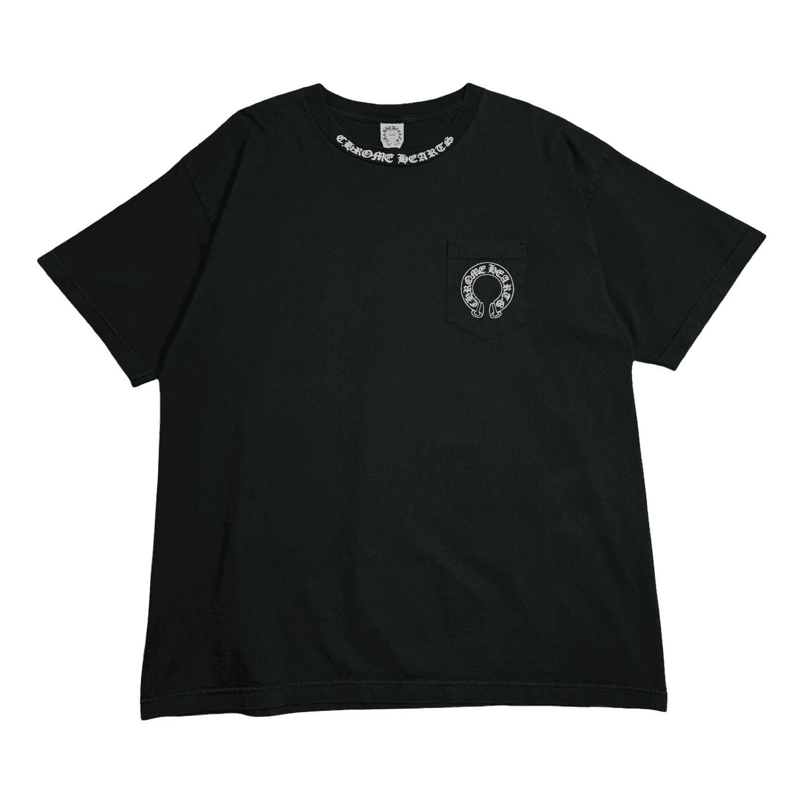 Vintage Chrome Hearts Malibu Floral Cross Pocket Tee Black