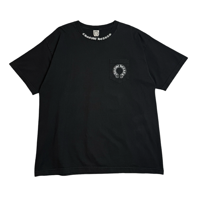Vintage Chrome Hearts Malibu Floral Cross Pocket Tee Black