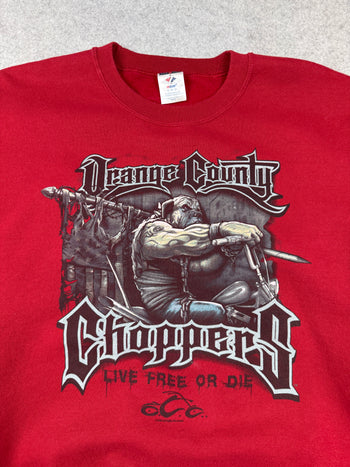 Vintage Orange County Choppers Live Free Or Die Sweatshirt Red