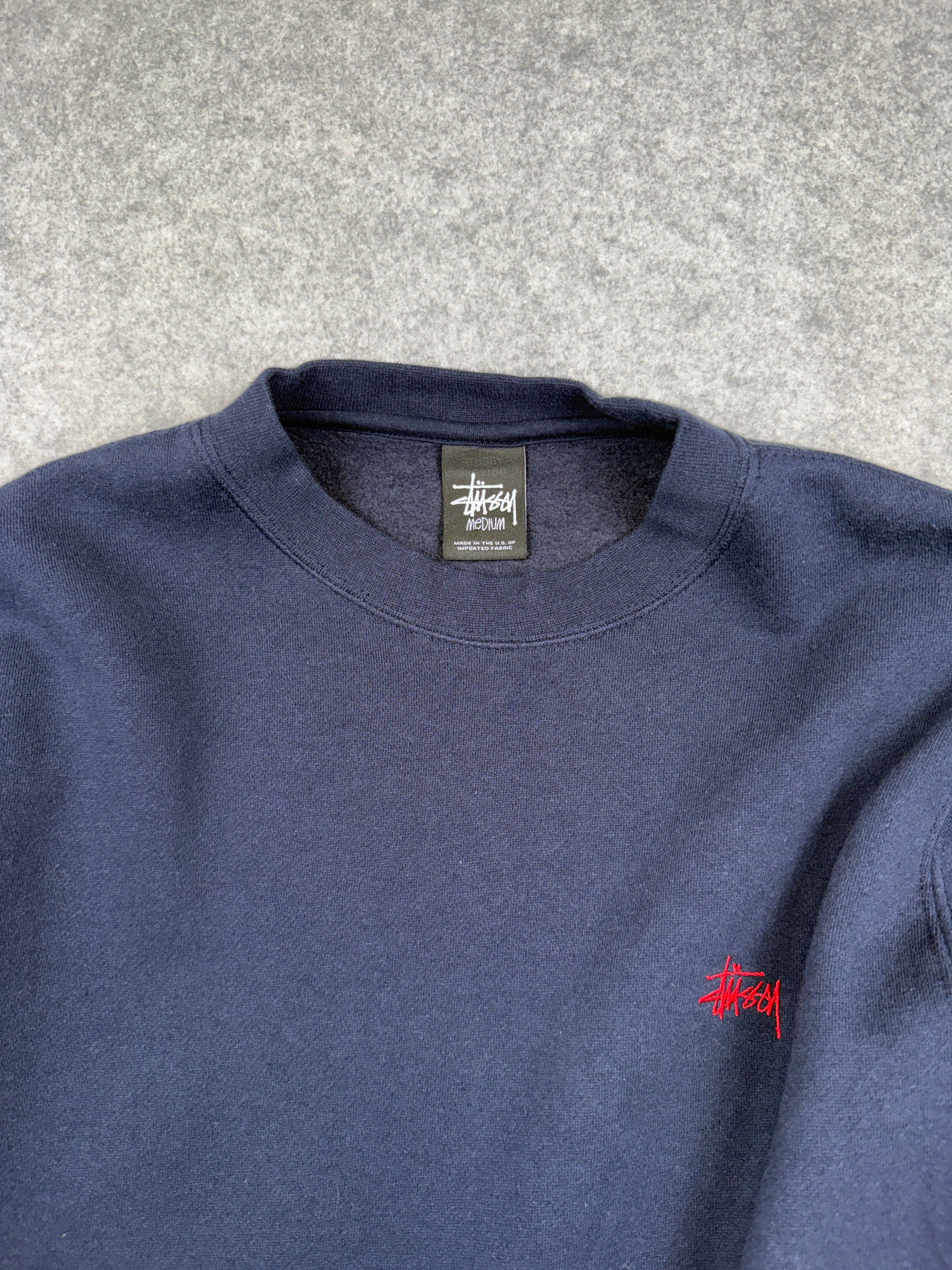 Stussy Small Logo Crewneck Navy