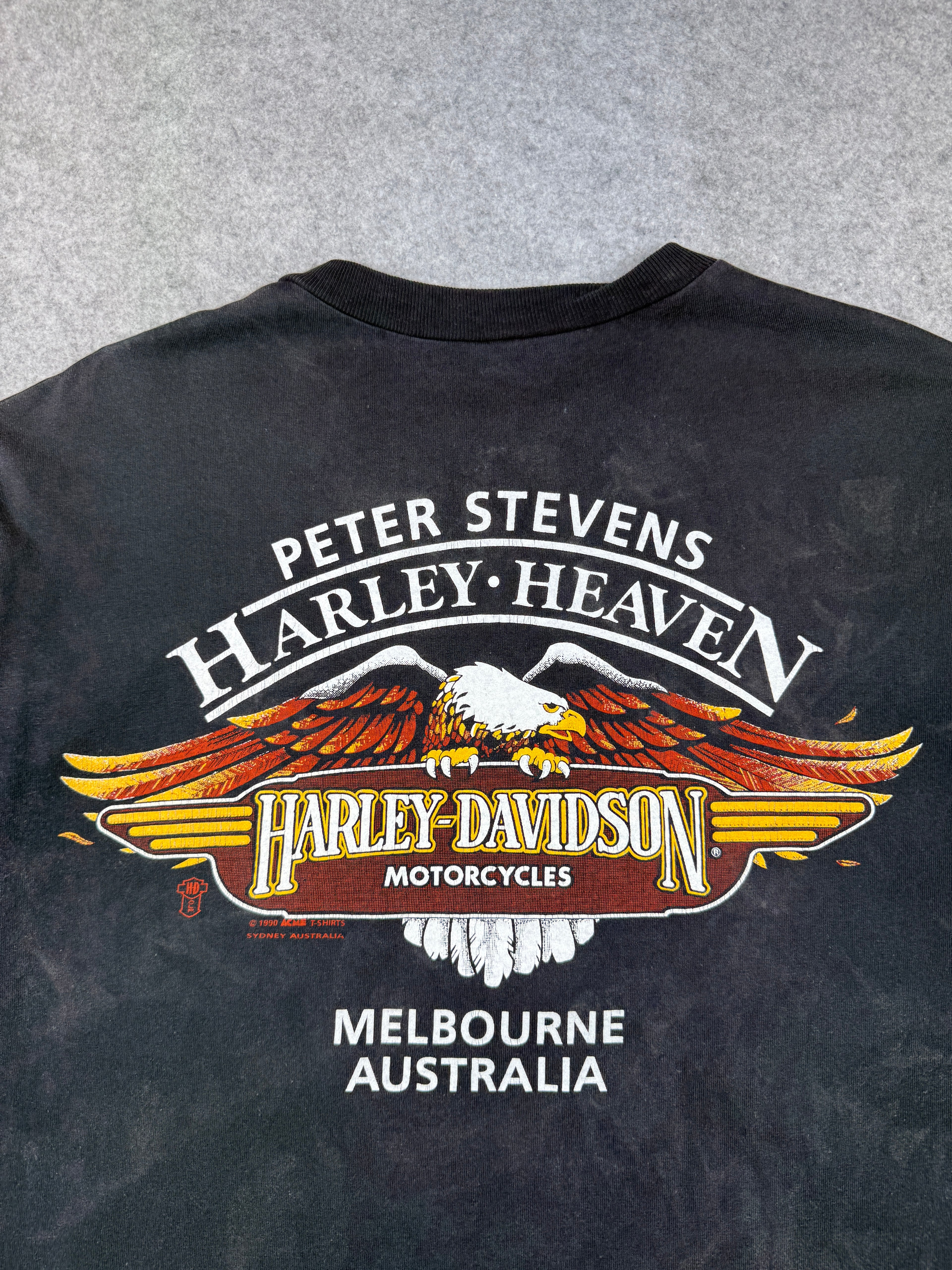 Vintage Harley Davidson Gasoline Tee Black