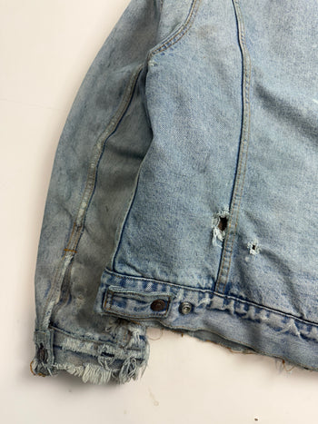 Vintage Distressed Levi Sherpa Lined Denim Jacket