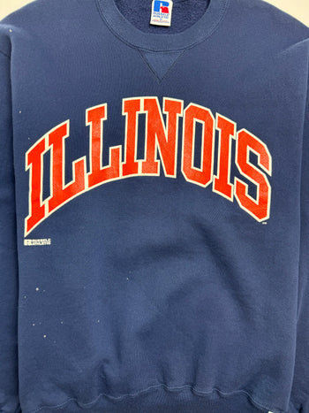 (S) Vintage 90s University Of Illinois Sweatshirt Navy