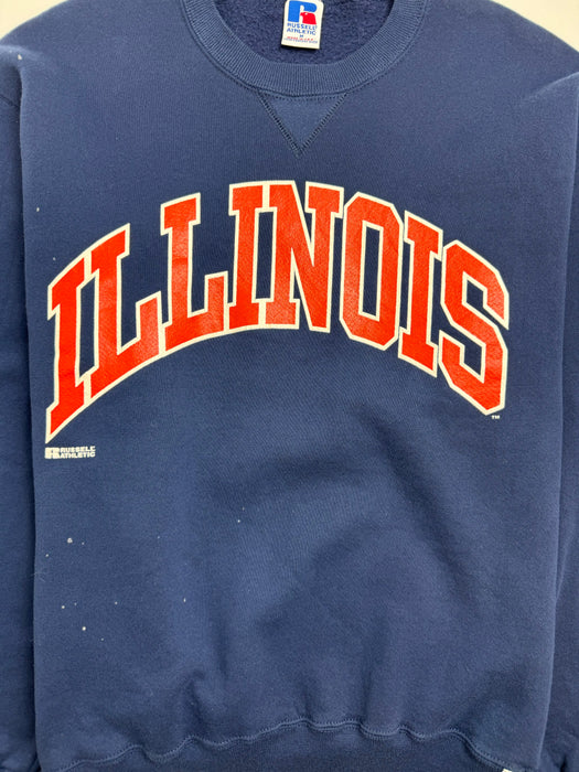 (S) Vintage 90s University Of Illinois Sweatshirt Navy | Vitnage Clothing Store Canada