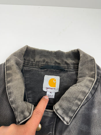 Vintage 2000s Carhartt Chore Work Coat Washed Black