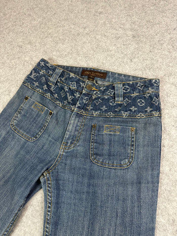 Women’s Louis Vuitton Denim Waist Monogram Pants