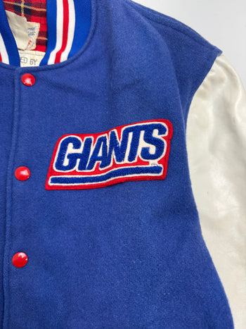 (L) Vintage New York Giants Lined Varsity Jacket Blue