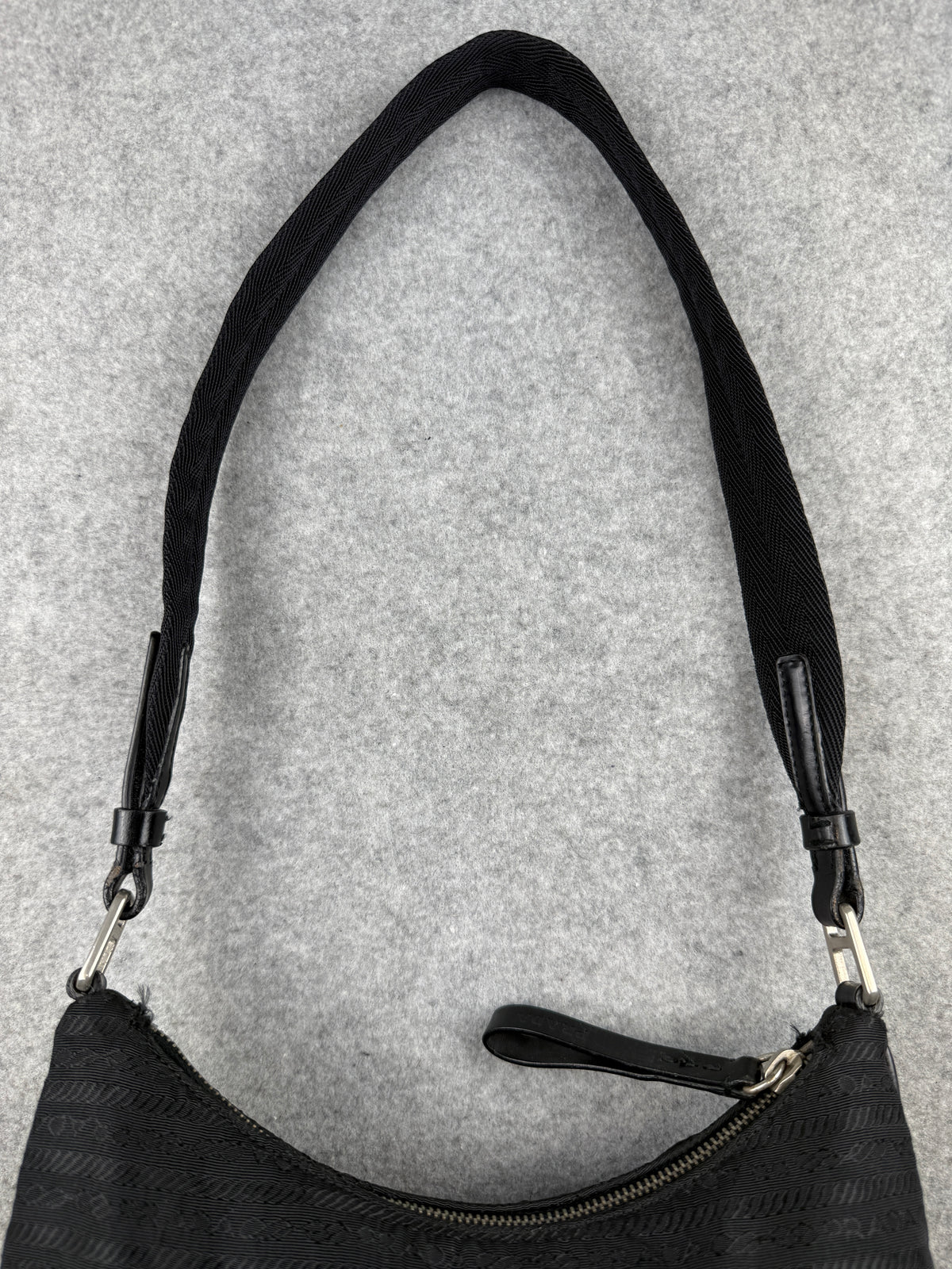 Prada Jacquard Shoulder Bag Black