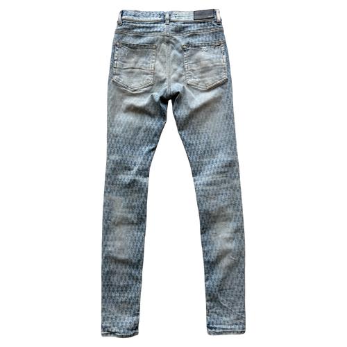 Amiri playboy clay indigo bunny logo skinny jeans | Vintage Clothing Store Canada