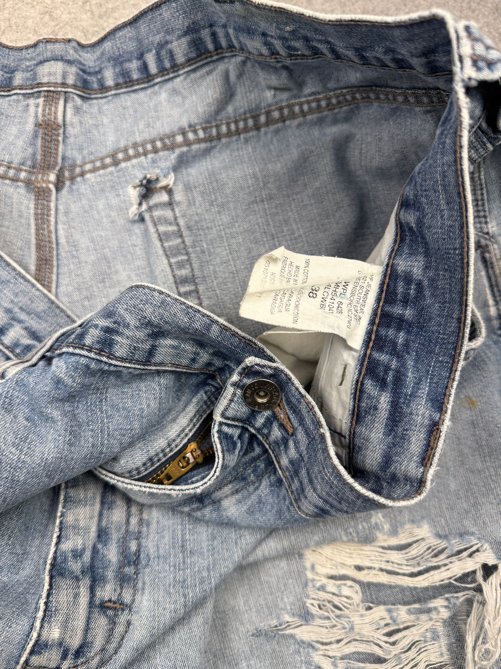 Vintage WRG Distressed Cargo Denim Shorts
