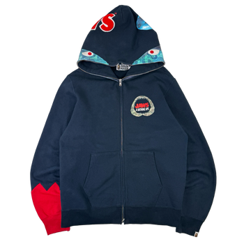 BAPE Jaws Shark Full Zip Sweater Navy (USED)
