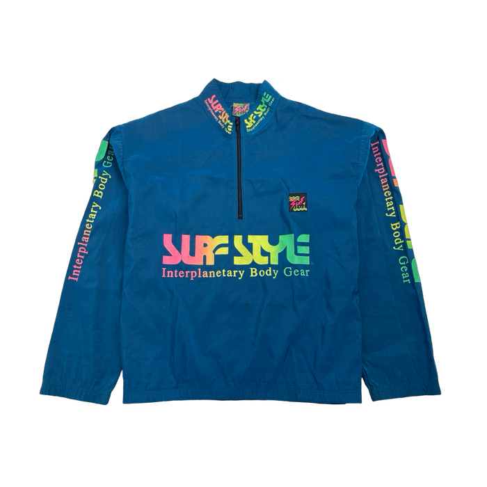 (L) Vintage Surf Style Quarter Zip Windbreaker Jacket | Vitnage Clothing Store Canada