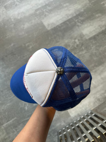 Vintage Chrome Hearts Hollywood F**k Trucker Hat Blue (USED)