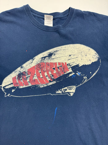 (L) Led Zeppelin UK Flag Tee Navy