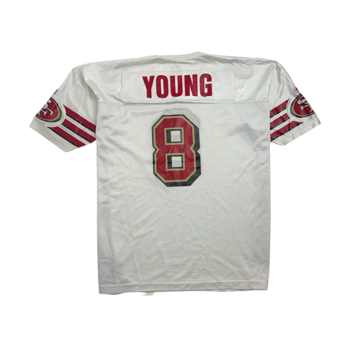 (XL) Vintage NFL San Francisco 49ers Steve Young Football Jersey White | Vintage Clothing Store Canada