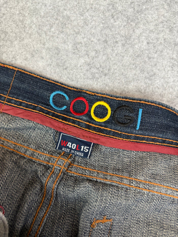 Coogi Embroidered Pocket Baggy Denim Shorts