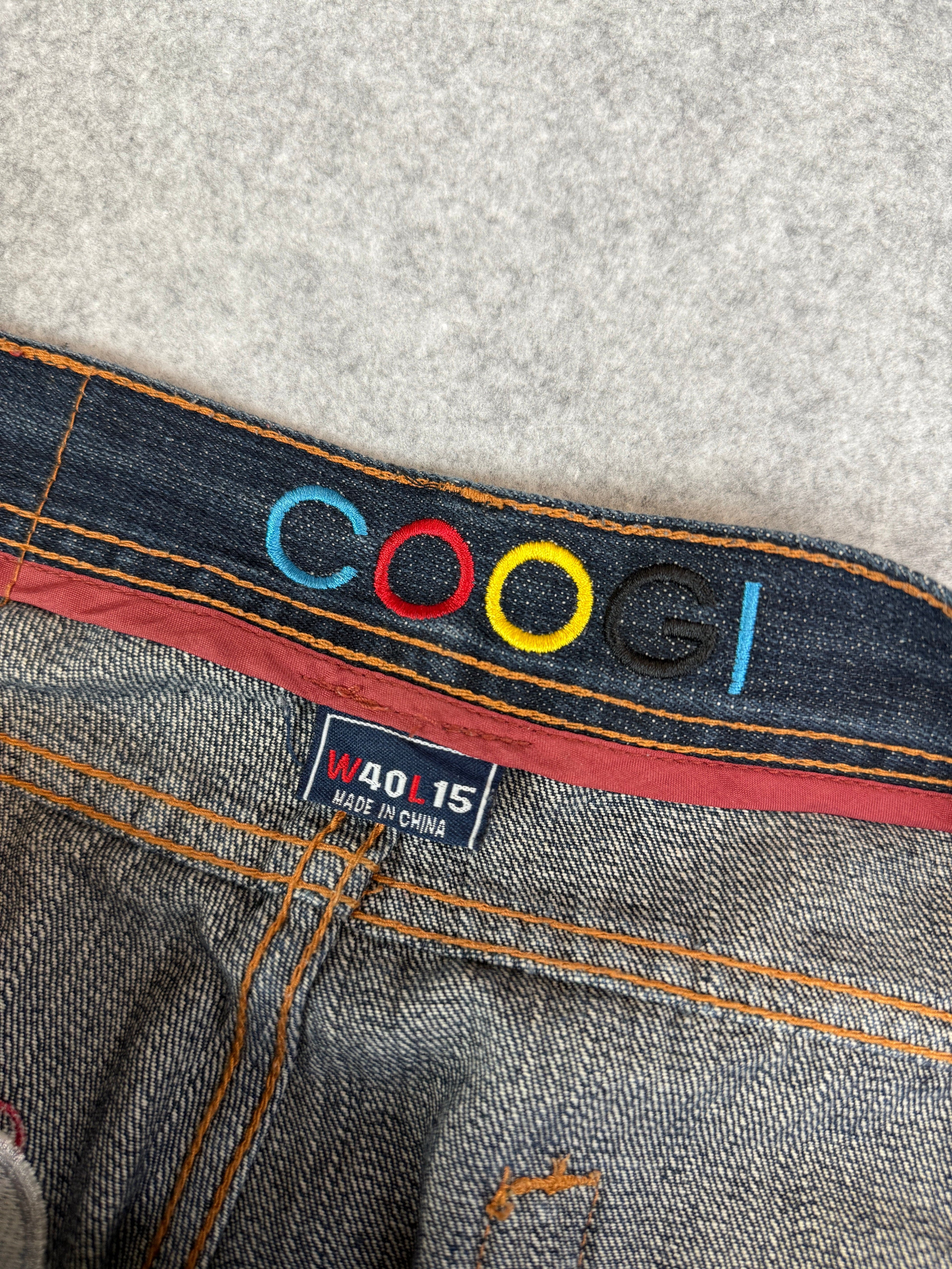 Coogi Embroidered Pocket Baggy Denim Shorts
