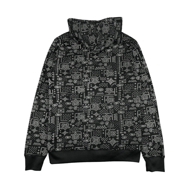 Stussy Paisley Thermal Zip-Up Hoodie Navy (USED)