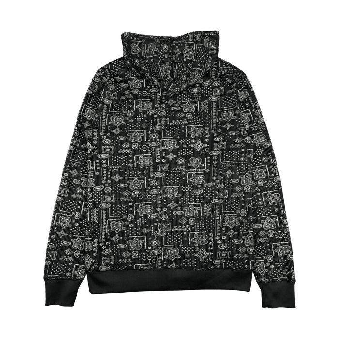 Stussy Paisley Thermal Zip-Up Hoodie Navy (USED) | Vitnage Clothing Store Canada