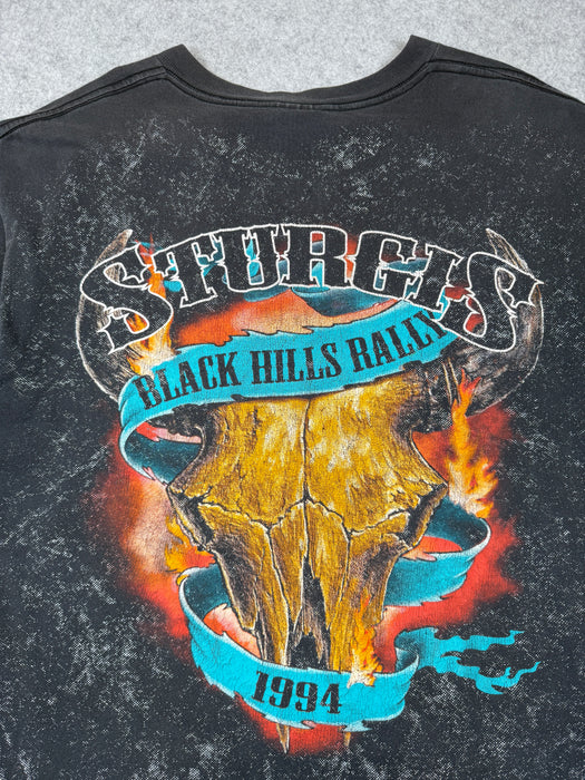 Vintage 3D Emblem Sturgis Black Hills Rally Tee Black | Vitnage Clothing Store Canada