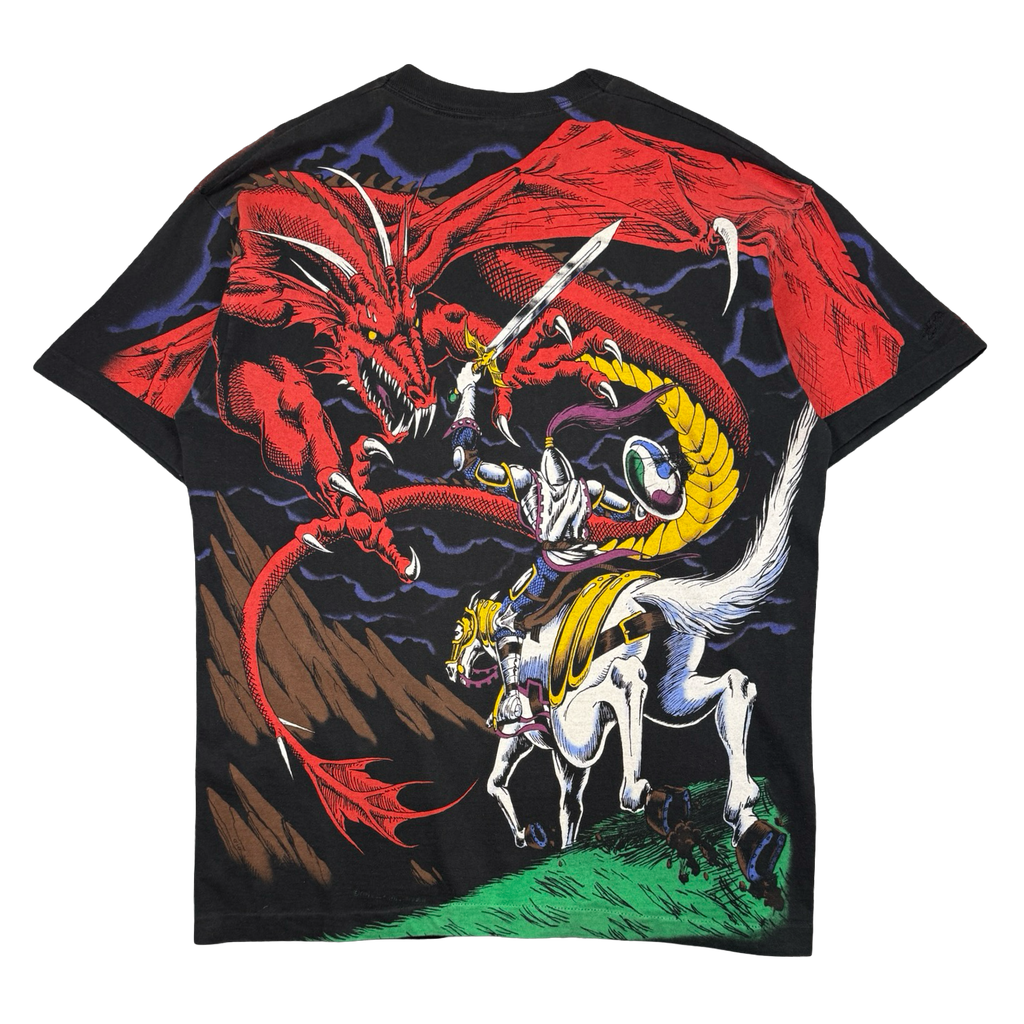 Vintage Liquid Blue Dragon AOP Tee Black