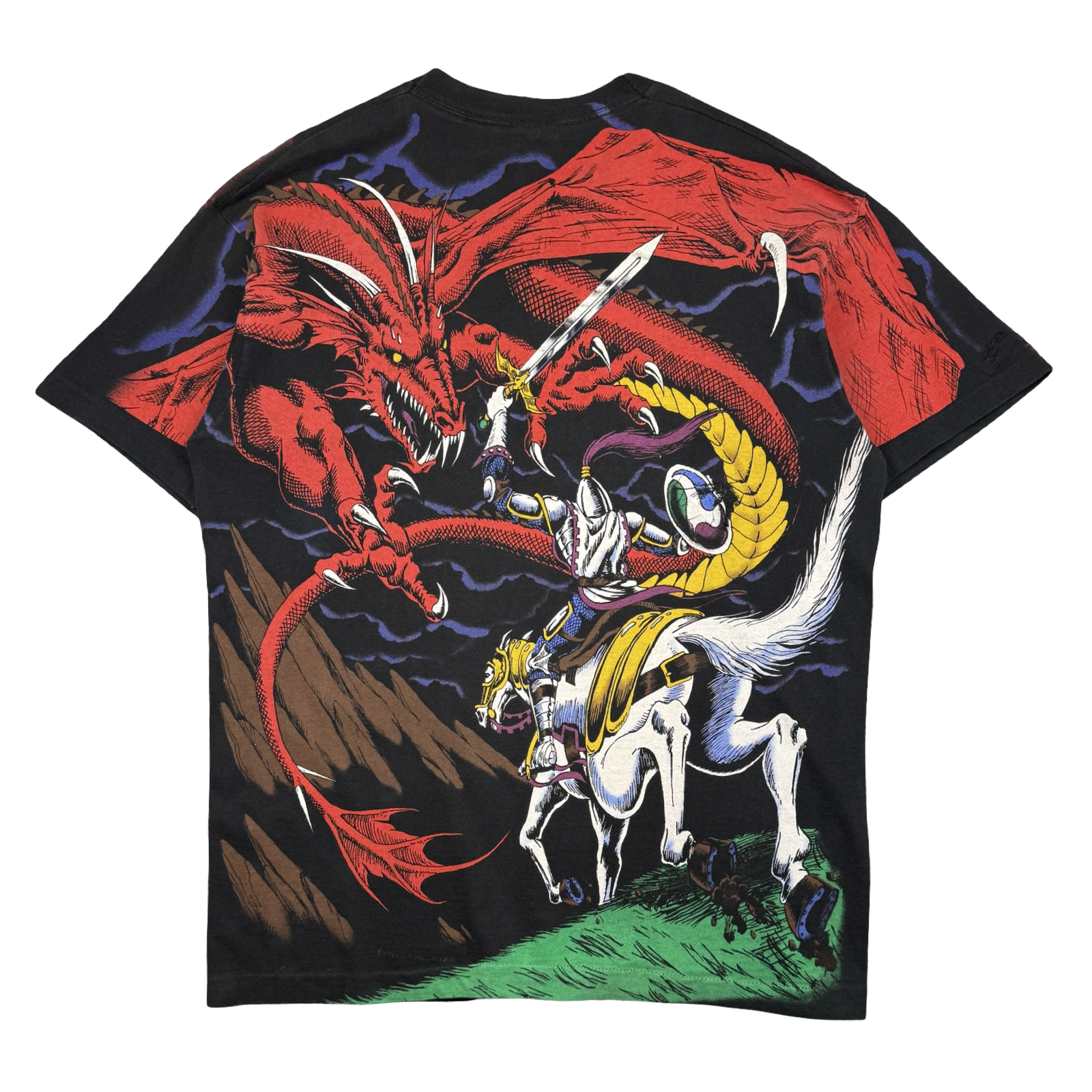 Vintage Liquid Blue Dragon AOP Tee Black