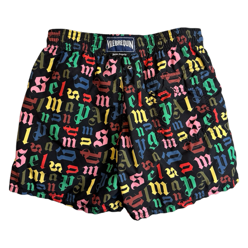 Palm Angels x Vilebrequin All Over Logo Swimshorts Multi (USED) | Vintage Clothing Store Canada