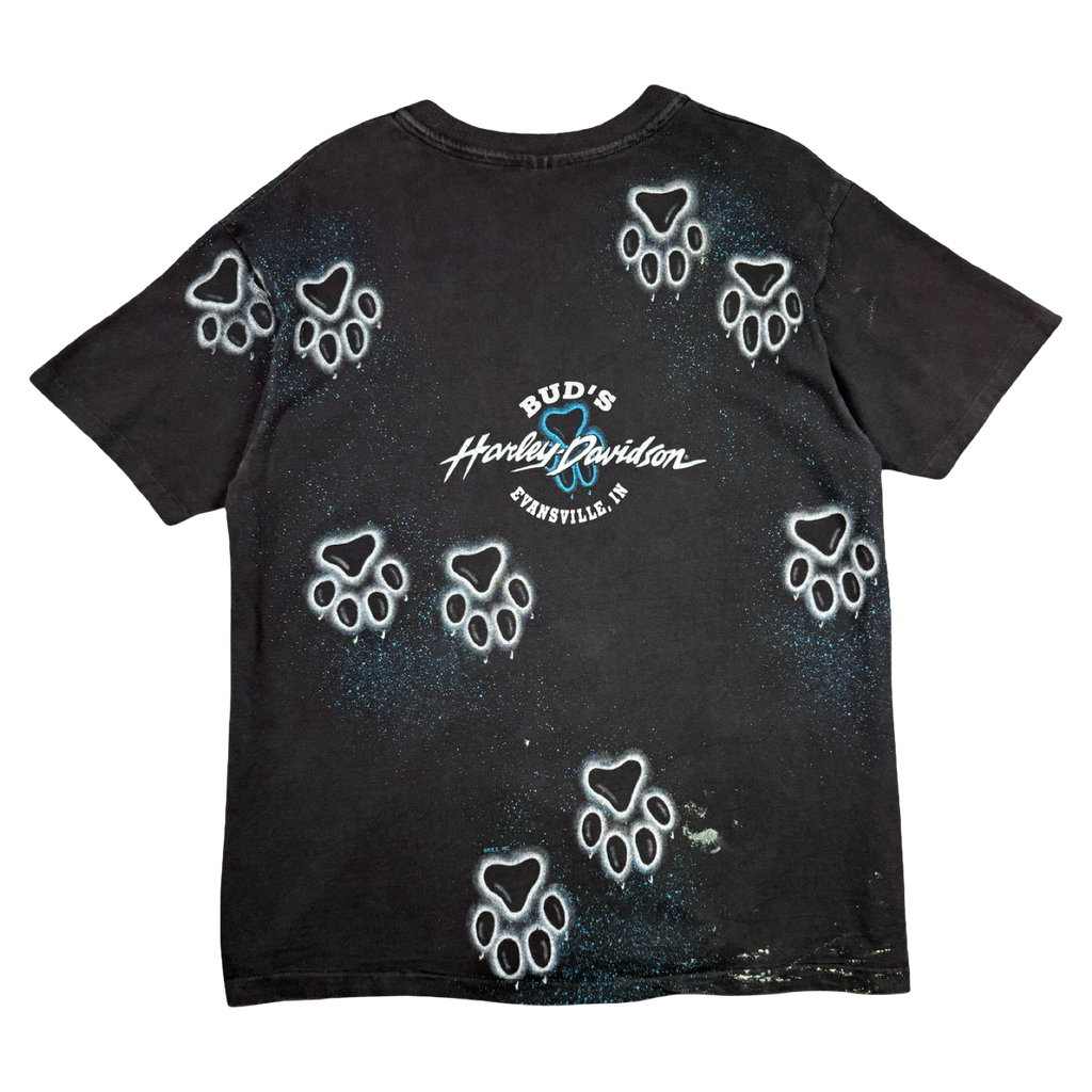 Vintage Harley Davidson Wolf AOP Tee Black