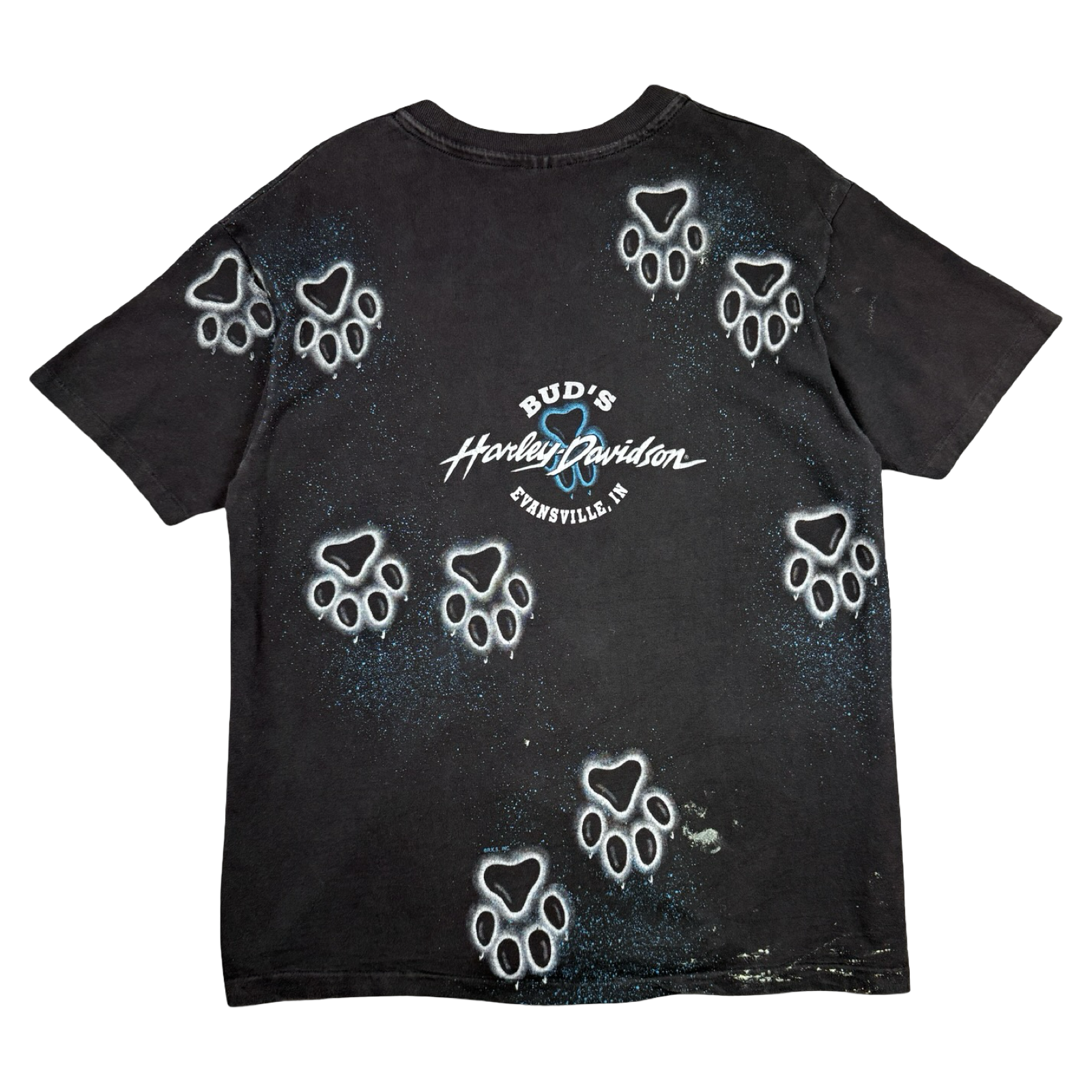 Vintage Harley Davidson Wolf AOP Tee Black