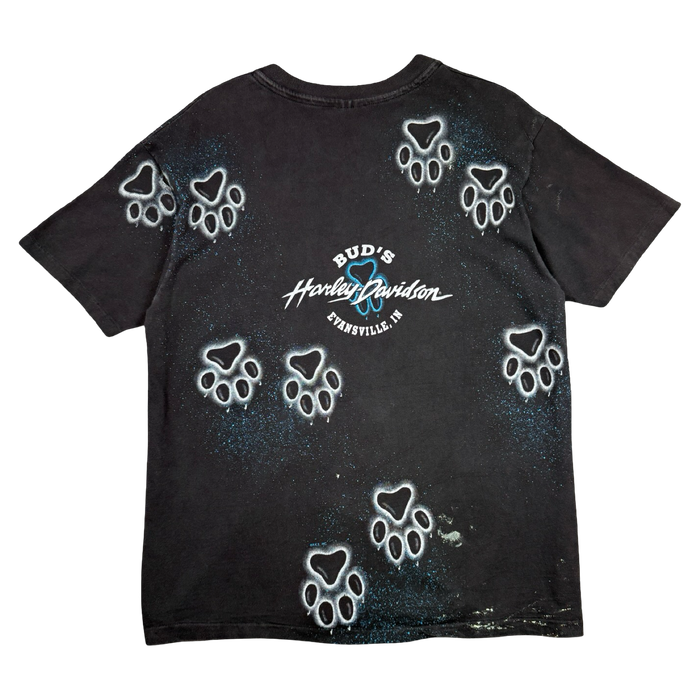 Vintage Harley Davidson Wolf AOP Tee Black | Vitnage Clothing Store Canada