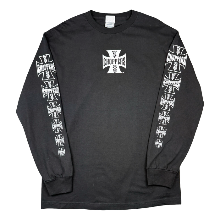 Vintage West Coast Choppers Cross Sleeve L/S Tee Black | Vitnage Clothing Store Canada