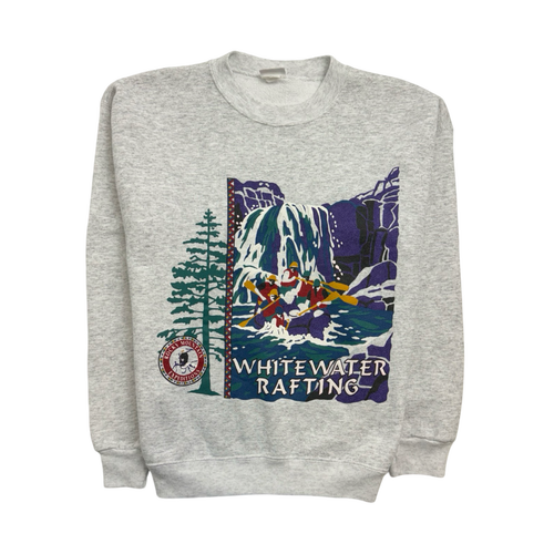 (M) Vintage White Water Rafting Sweatshirt Grey | Vintage Clothing Store Canada