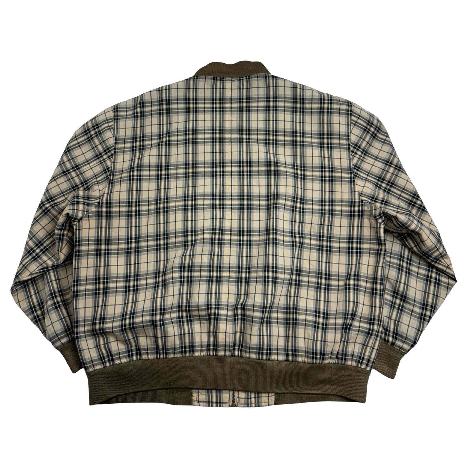 Vintage Balenciaga Paris Plaid Harrington Jacket Beige