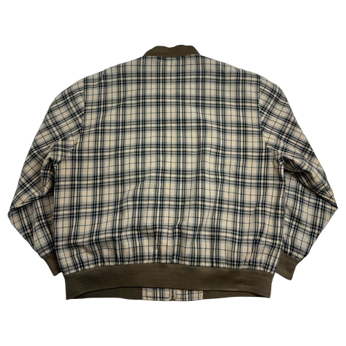 Vintage Balenciaga Paris Plaid Harrington Jacket Beige | Vintage Clothing Store Canada