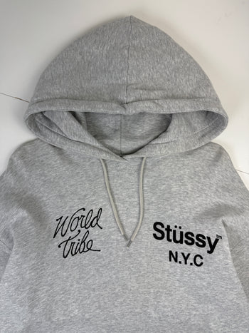 Stussy NYC World Tribe Hoodie Grey (USED)