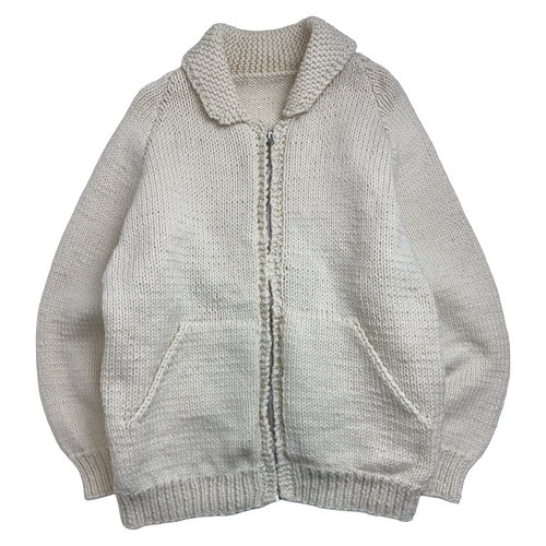 Vintage Cowichan Dog Knitted Zip Up Sweater | Vintage Clothing Store Canada
