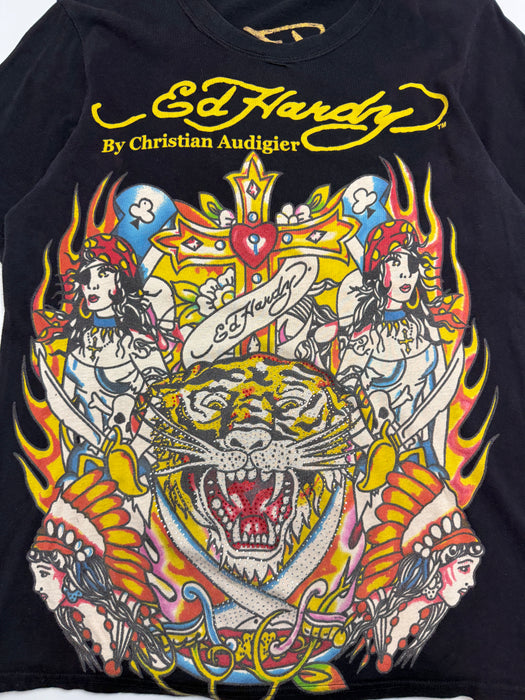 Ed Hardy Christian Audigier Tiger Tee Black | Vitnage Clothing Store Canada