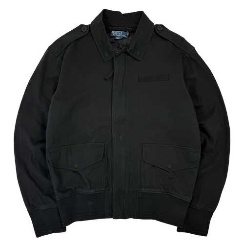 Vintage Polo Ralph Lauren Quilt Lined Zip Up Jacket Black | Vintage Clothing Store Canada