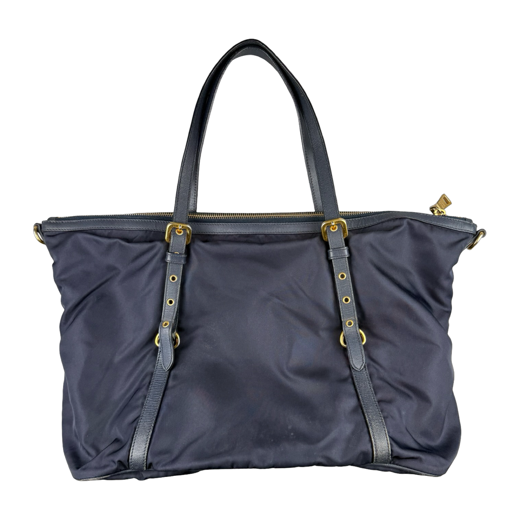 Prada Tessuto Nylon Handbag Navy