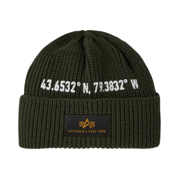 OVO Alpha Industries Military Watch Beanie Olive Green