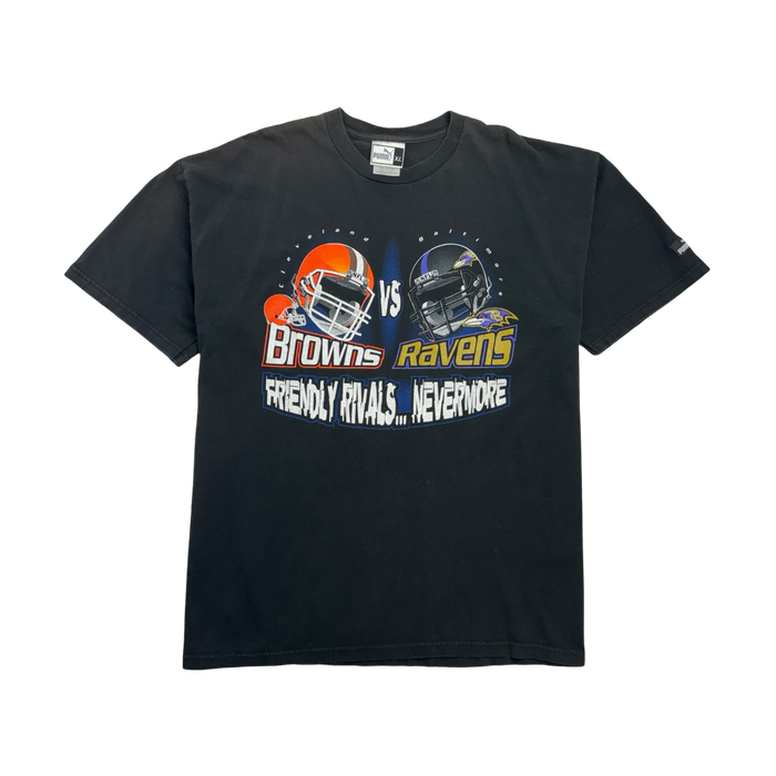 (XL) Vintage Browns Vs Ravens Tee Black | Vitnage Clothing Store Canada