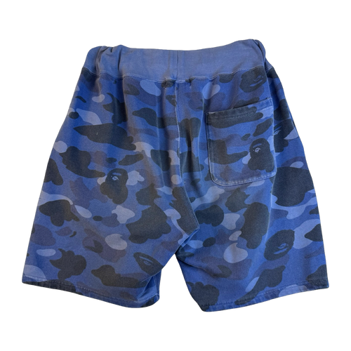 BAPE Color Camo Sweatshorts Navy (USED) | Vintage Clothing Store Canada