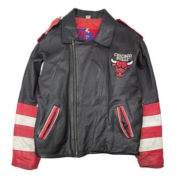 Vintage 90s Chicago Bulls Pro Player Leather Jacket