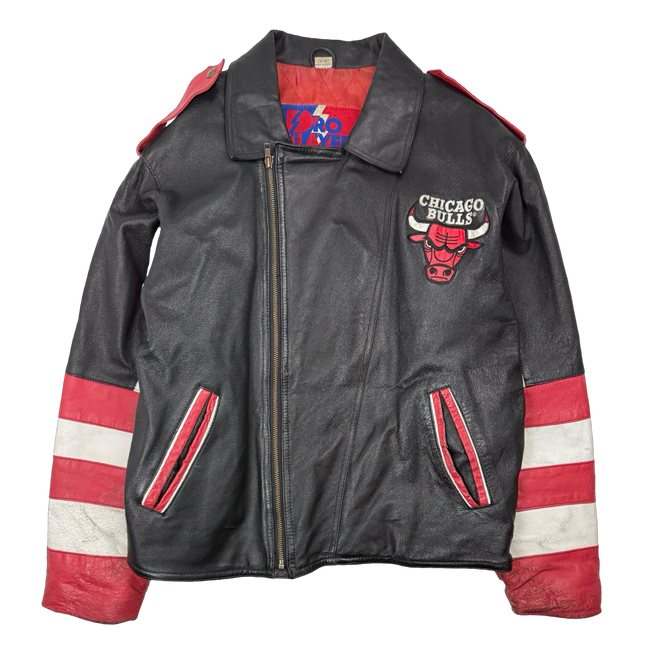 Vintage 90s Chicago Bulls Pro Player Leather Jacket