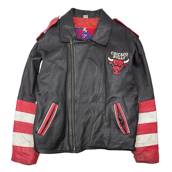 Vintage 90s Chicago Bulls Pro Player Leather Jacket | Vitnage Clothing Store Canada