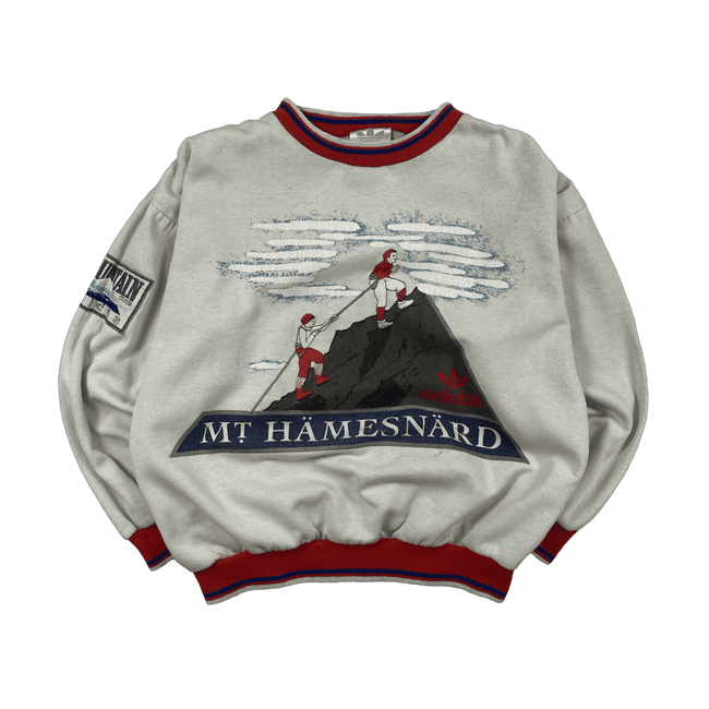 Vintage 1980s Adidas Mt. Hämnesnärd Patrol Sweatshirt White