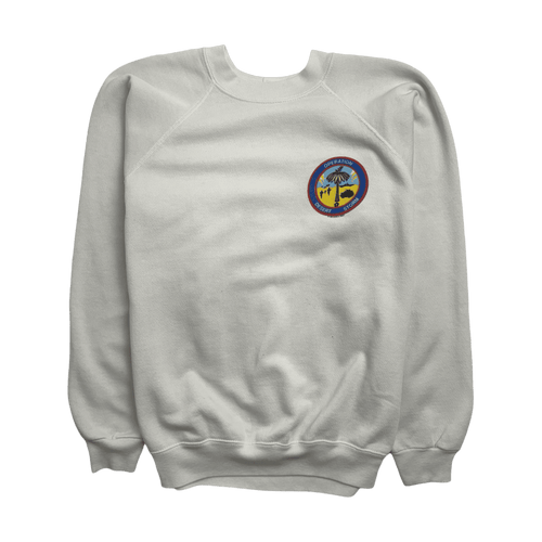 (XS) Vintage '90 Operation Desert Storm Sweatshirt White | Vintage Clothing Store Canada